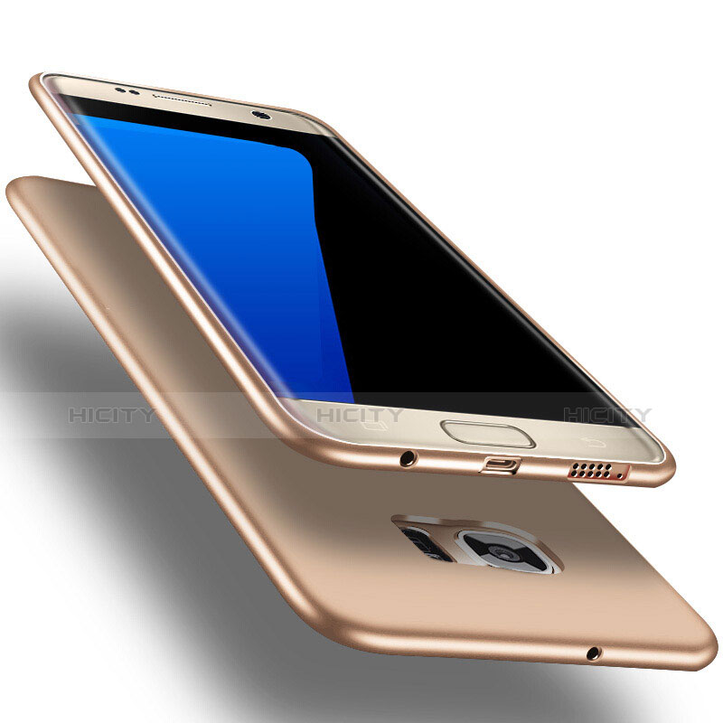 Funda Silicona Ultrafina Goma R03 para Samsung Galaxy S7 Edge G935F Oro