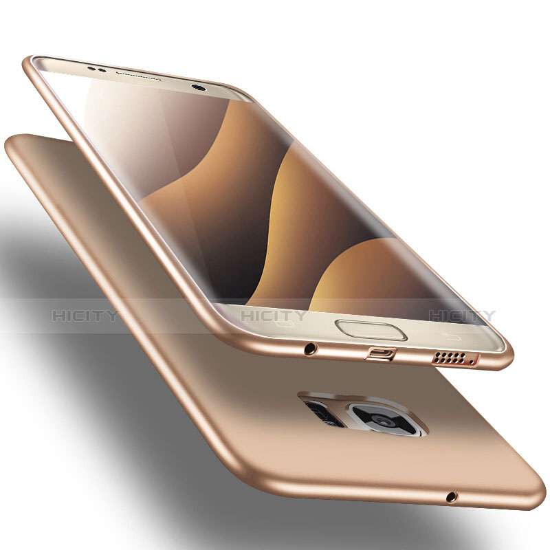 Funda Silicona Ultrafina Goma R06 para Samsung Galaxy S7 Edge G935F Oro