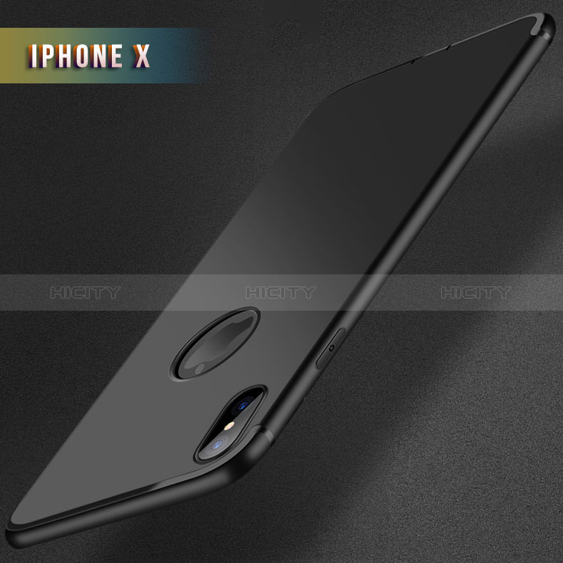 Funda Silicona Ultrafina Goma S04 para Apple iPhone Xs Max Negro