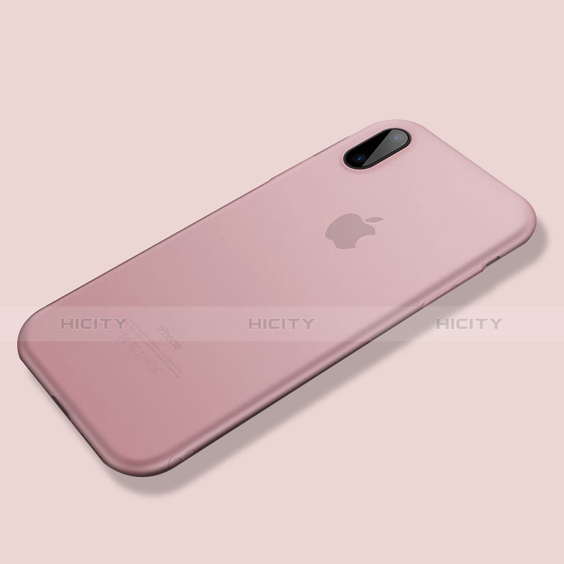 Funda Silicona Ultrafina Goma S07 para Apple iPhone Xs Rosa