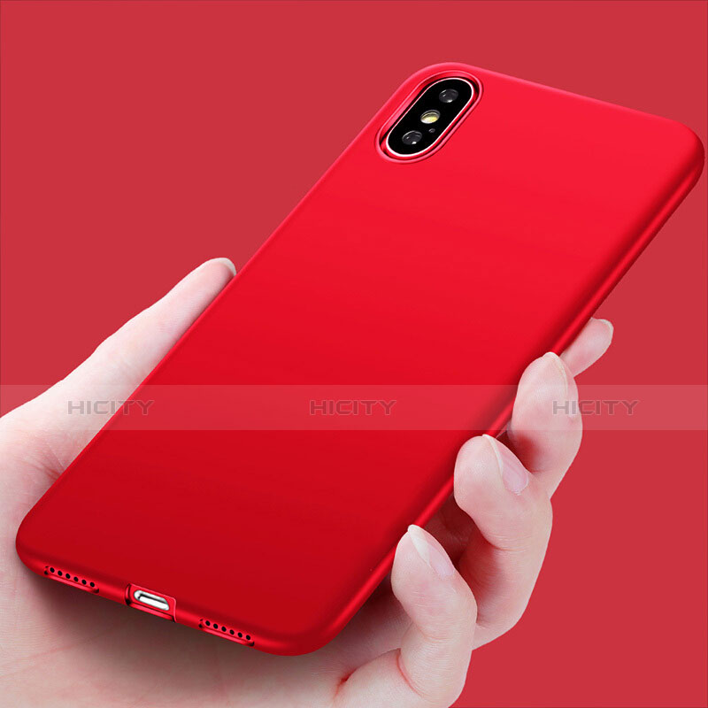 Funda Silicona Ultrafina Goma S14 para Apple iPhone X Rojo