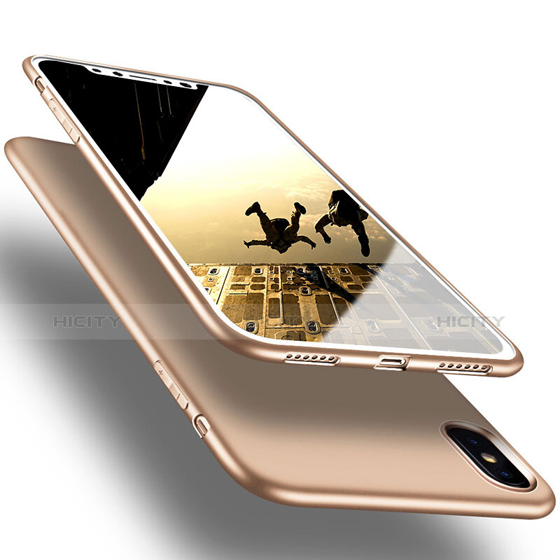 Funda Silicona Ultrafina Goma S16 para Apple iPhone Xs Max Oro