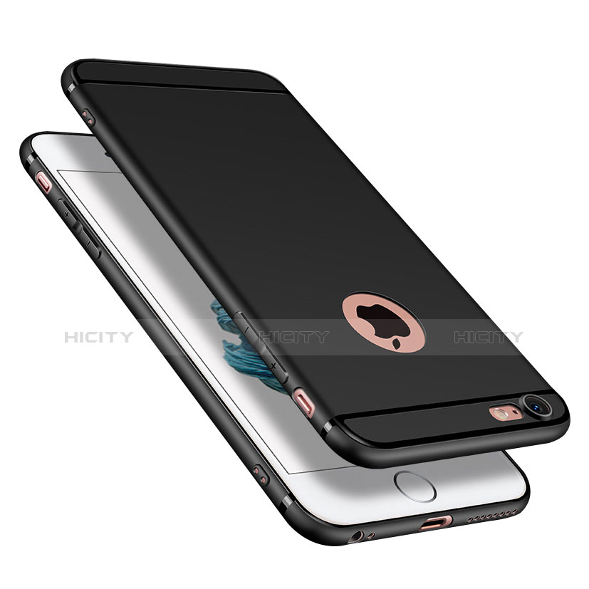 Funda Silicona Ultrafina Goma U02 para Apple iPhone 6 Plus Negro