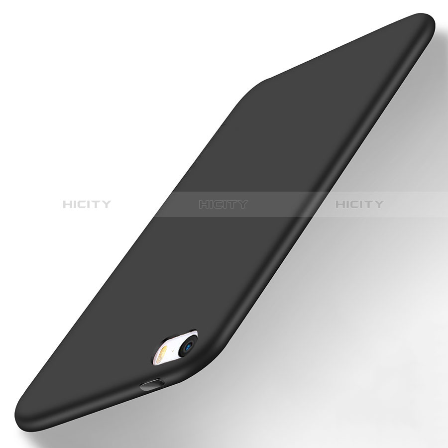 Funda Silicona Ultrafina Goma U03 para Apple iPhone 5 Negro