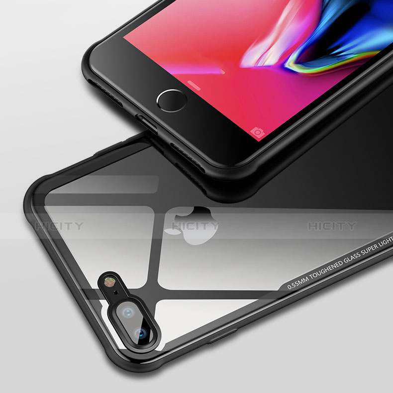 Funda Silicona Ultrafina Transparente A05 para Apple iPhone 7 Plus Negro
