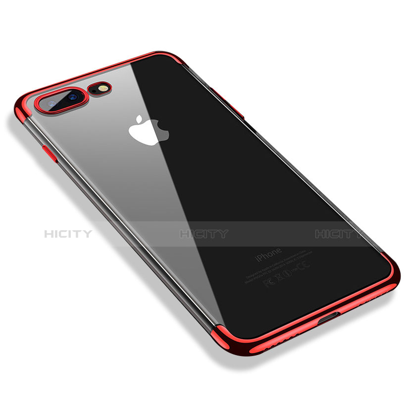 Funda Silicona Ultrafina Transparente A06 para Apple iPhone 8 Plus Rojo