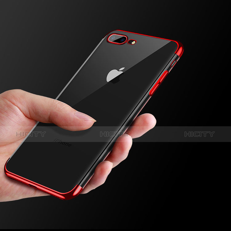 Funda Silicona Ultrafina Transparente A06 para Apple iPhone 8 Plus Rojo