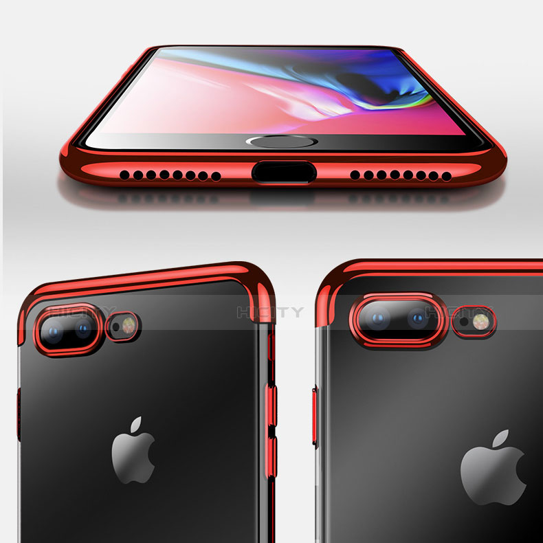 Funda Silicona Ultrafina Transparente A06 para Apple iPhone 8 Plus Rojo