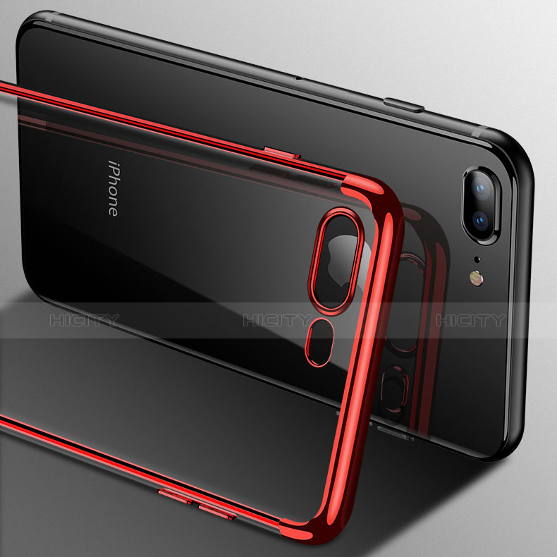 Funda Silicona Ultrafina Transparente A06 para Apple iPhone 8 Plus Rojo