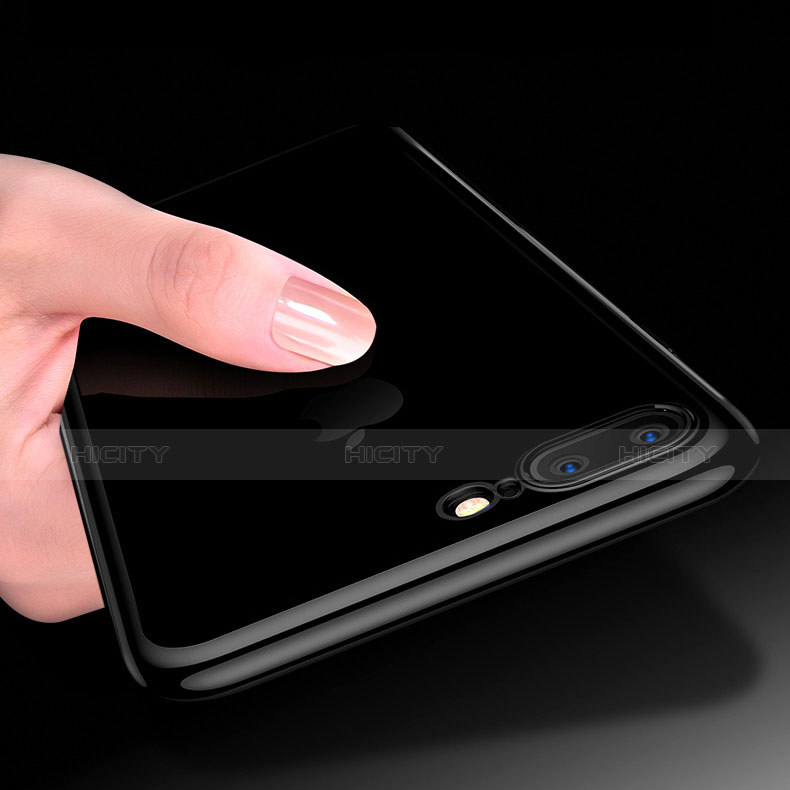 Funda Silicona Ultrafina Transparente A08 para Apple iPhone 7 Plus Negro