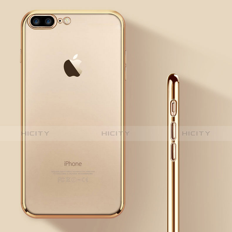 Funda Silicona Ultrafina Transparente A08 para Apple iPhone 7 Plus Oro