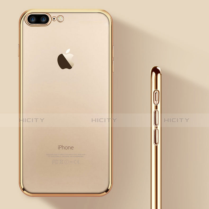 Funda Silicona Ultrafina Transparente A08 para Apple iPhone 8 Plus Oro