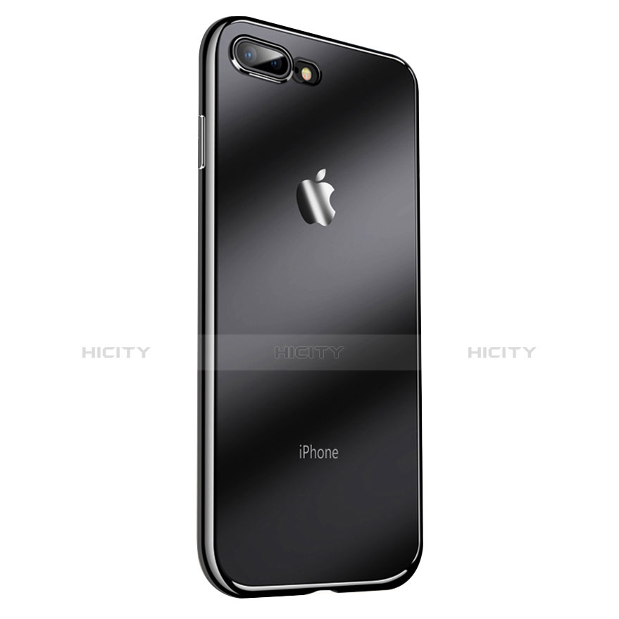 Funda Silicona Ultrafina Transparente A14 para Apple iPhone 7 Plus Negro