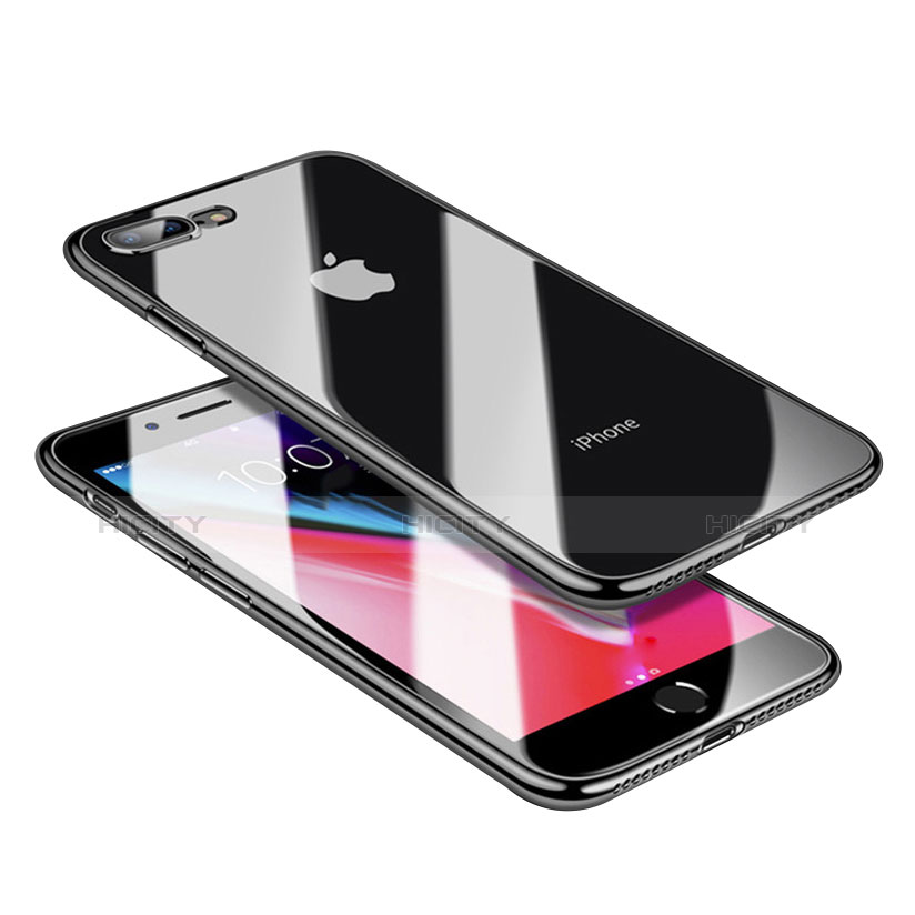 Funda Silicona Ultrafina Transparente A14 para Apple iPhone 7 Plus Negro