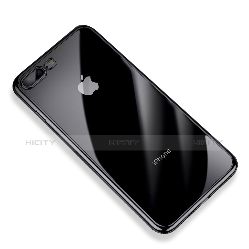 Funda Silicona Ultrafina Transparente A14 para Apple iPhone 7 Plus Negro