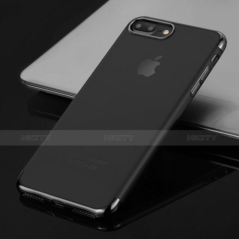 Funda Silicona Ultrafina Transparente A22 para Apple iPhone 7 Plus Negro