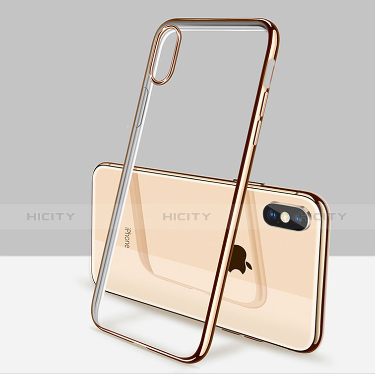 Funda Silicona Ultrafina Transparente C11 para Apple iPhone Xs Max Oro