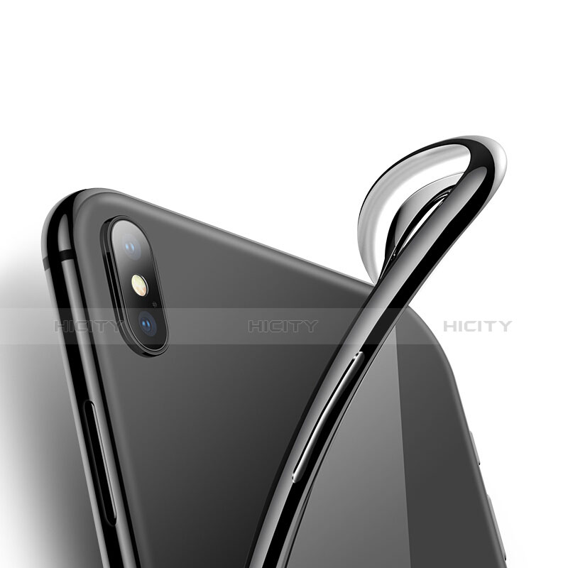 Funda Silicona Ultrafina Transparente C12 para Apple iPhone X Negro