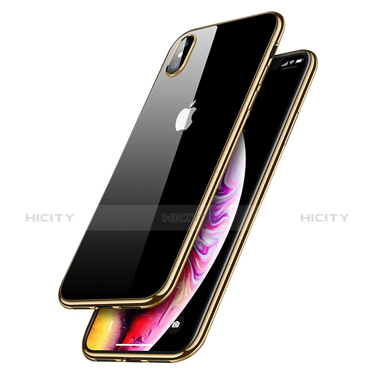 Funda Silicona Ultrafina Transparente C12 para Apple iPhone Xs Max Oro