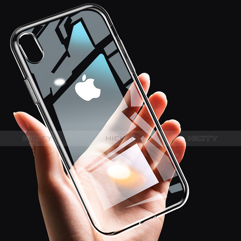 Funda Silicona Ultrafina Transparente C12 para Apple iPhone Xs Plata