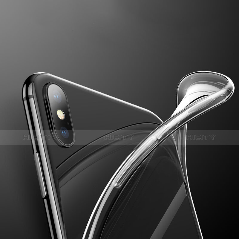 Funda Silicona Ultrafina Transparente C12 para Apple iPhone Xs Plata