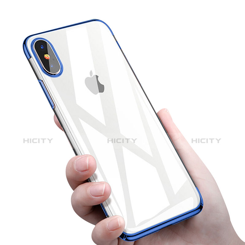 Funda Silicona Ultrafina Transparente C16 para Apple iPhone X Azul