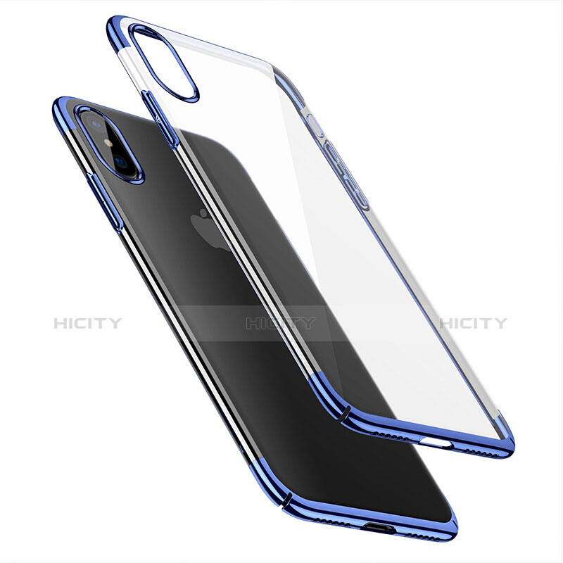 Funda Silicona Ultrafina Transparente C16 para Apple iPhone X Azul