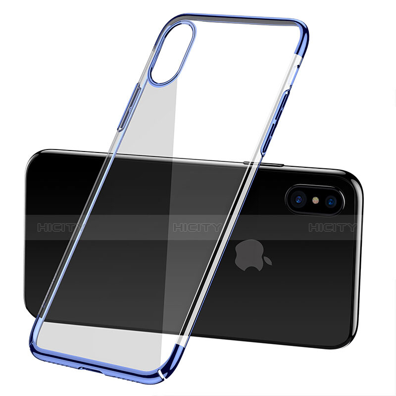 Funda Silicona Ultrafina Transparente C16 para Apple iPhone Xs Azul