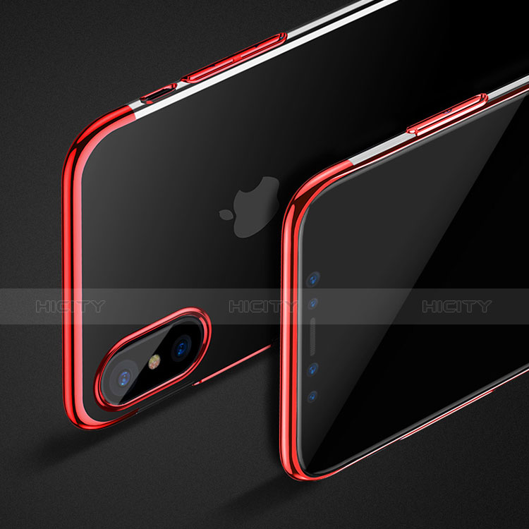 Funda Silicona Ultrafina Transparente C16 para Apple iPhone Xs Max Rojo