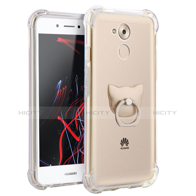 Funda Silicona Ultrafina Transparente con Anillo de dedo Soporte para Huawei Enjoy 6S Claro