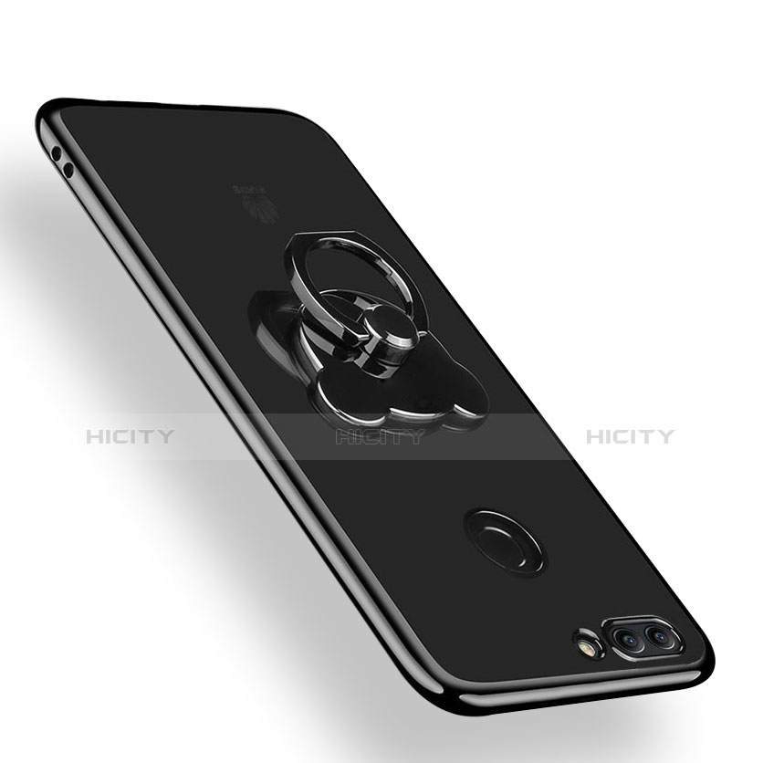 Funda Silicona Ultrafina Transparente con Anillo de dedo Soporte para Huawei Y9 (2018) Claro