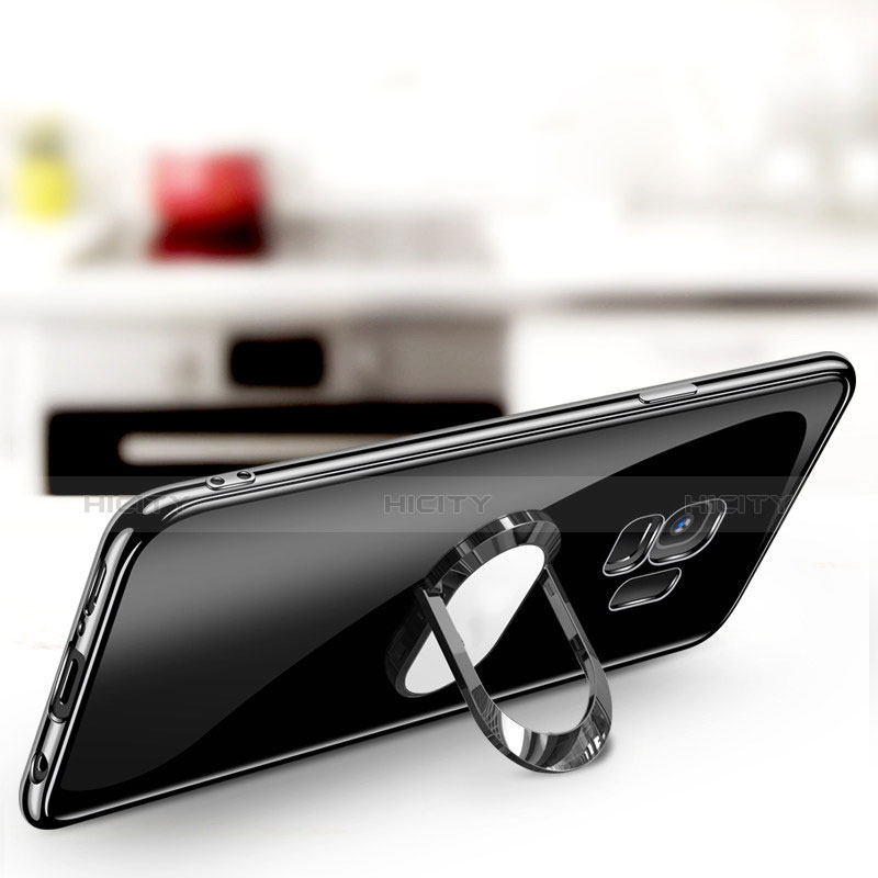 Funda Silicona Ultrafina Transparente con Anillo de dedo Soporte para Samsung Galaxy S9 Claro