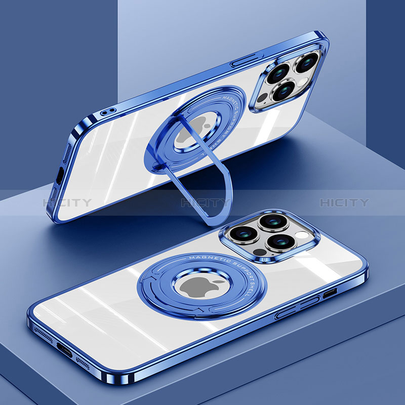 Funda Silicona Ultrafina Transparente con Mag-Safe Magnetic AC1 para Apple iPhone 13 Pro Azul