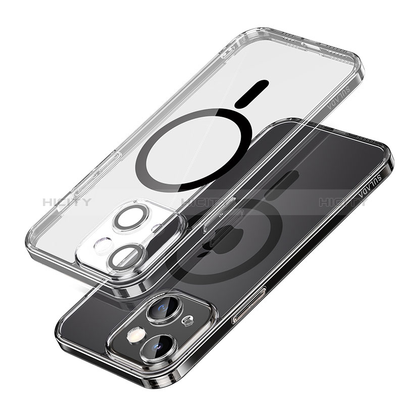Funda Silicona Ultrafina Transparente con Mag-Safe Magnetic LD1 para Apple iPhone 13 Negro