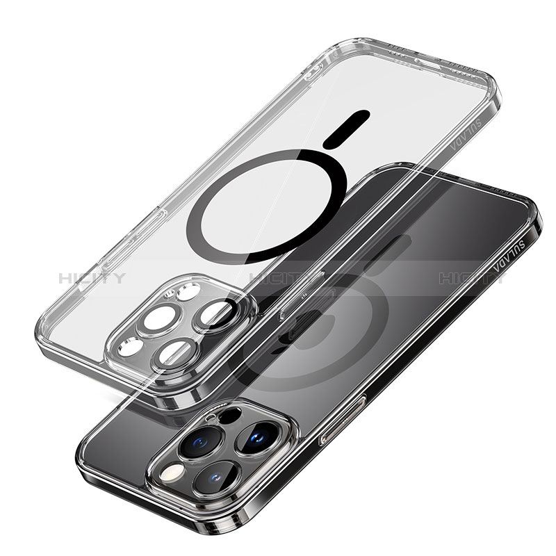 Funda Silicona Ultrafina Transparente con Mag-Safe Magnetic LD1 para Apple iPhone 13 Pro Max Negro