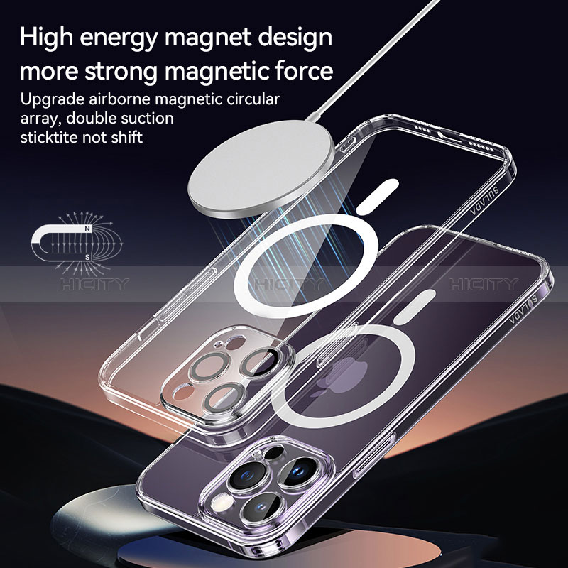 Funda Silicona Ultrafina Transparente con Mag-Safe Magnetic LD1 para Apple iPhone 14 Pro