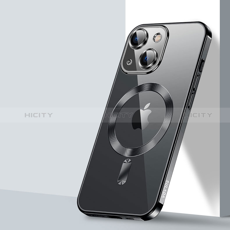 Funda Silicona Ultrafina Transparente con Mag-Safe Magnetic LD2 para Apple iPhone 13 Negro