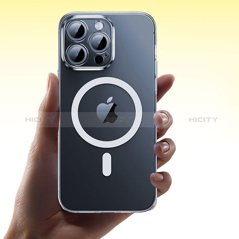 Funda Silicona Ultrafina Transparente con Mag-Safe Magnetic M01 para Apple iPhone 14 Pro Claro