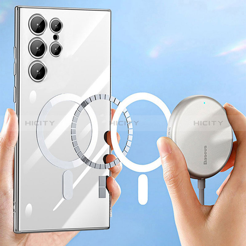 Funda Silicona Ultrafina Transparente con Mag-Safe Magnetic M01 para Samsung Galaxy S21 Ultra 5G