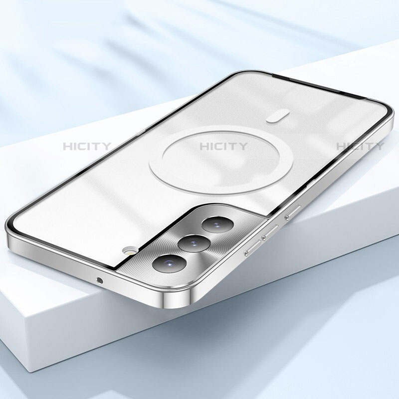 Funda Silicona Ultrafina Transparente con Mag-Safe Magnetic para Samsung Galaxy S21 FE 5G Plata