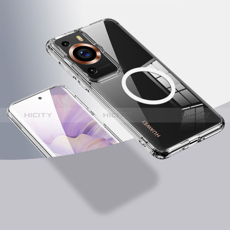 Funda Silicona Ultrafina Transparente con Mag-Safe Magnetic QK1 para Huawei P60