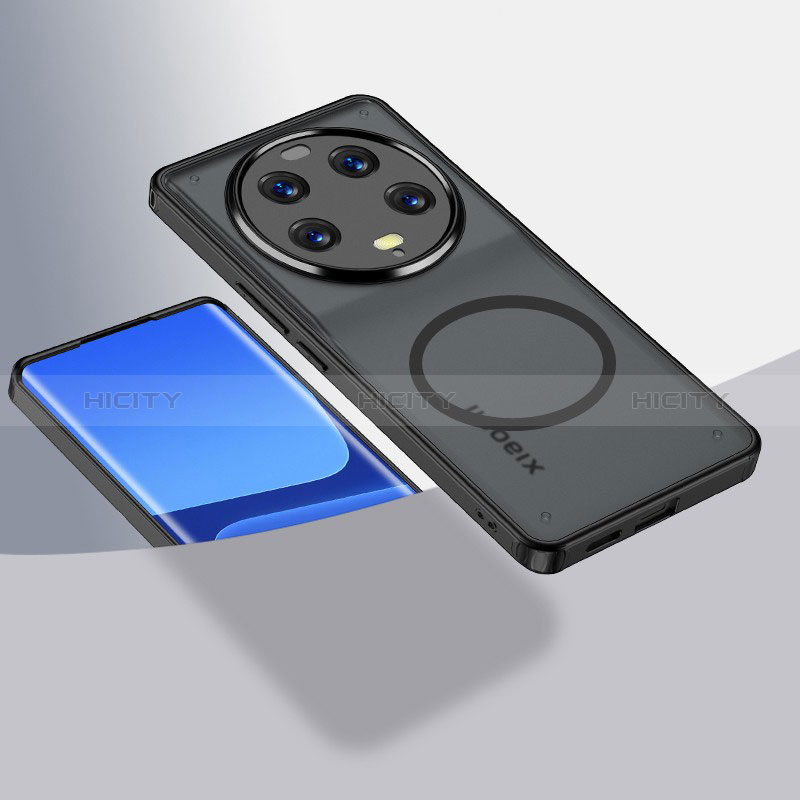 Funda Silicona Ultrafina Transparente con Mag-Safe Magnetic QK1 para Xiaomi Mi 13 Ultra 5G Negro