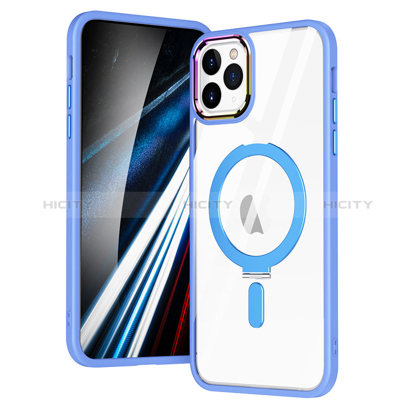 Funda Silicona Ultrafina Transparente con Mag-Safe Magnetic SD1 para Apple iPhone 11 Pro Max Azul Cielo