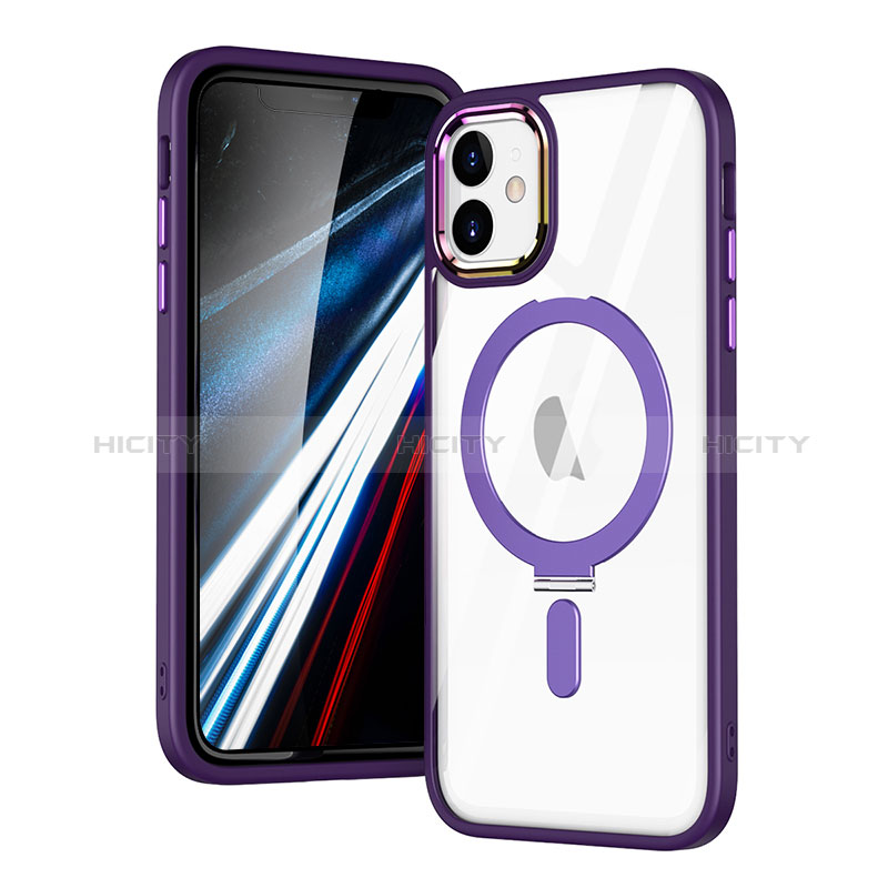 Funda Silicona Ultrafina Transparente con Mag-Safe Magnetic SD1 para Apple iPhone 12 Morado