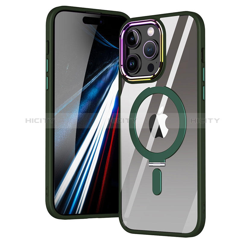 Funda Silicona Ultrafina Transparente con Mag-Safe Magnetic SD1 para Apple iPhone 14 Pro Verde