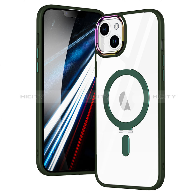 Funda Silicona Ultrafina Transparente con Mag-Safe Magnetic SD1 para Apple iPhone 14 Verde