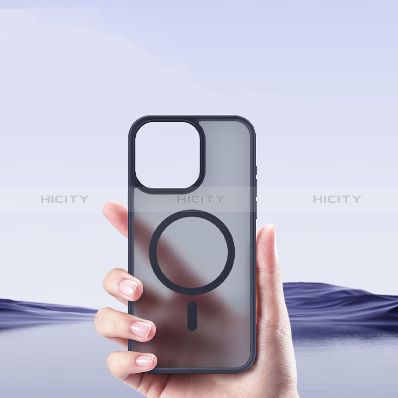 Funda Silicona Ultrafina Transparente con Mag-Safe Magnetic X01D para Apple iPhone 14 Pro Max Negro