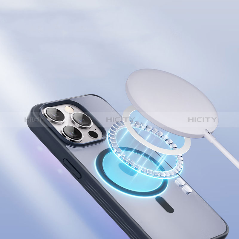 Funda Silicona Ultrafina Transparente con Mag-Safe Magnetic X01D para Apple iPhone 14 Pro Negro