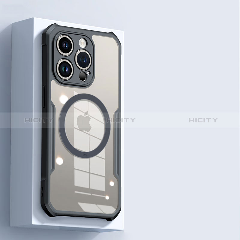 Funda Silicona Ultrafina Transparente con Mag-Safe Magnetic X02D para Apple iPhone 13 Pro Max Negro