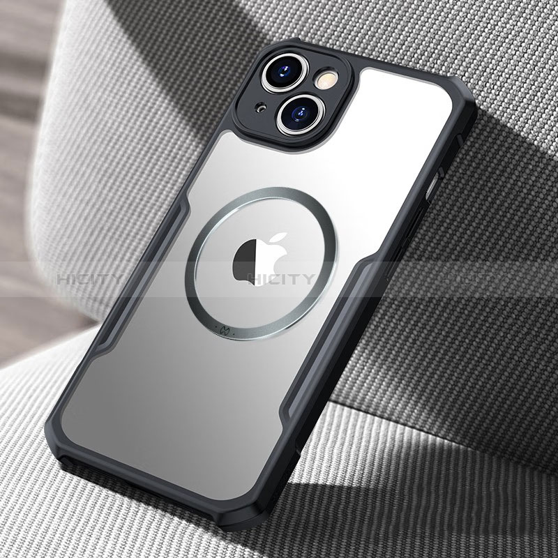Funda Silicona Ultrafina Transparente con Mag-Safe Magnetic XD3 para Apple iPhone 15 Negro